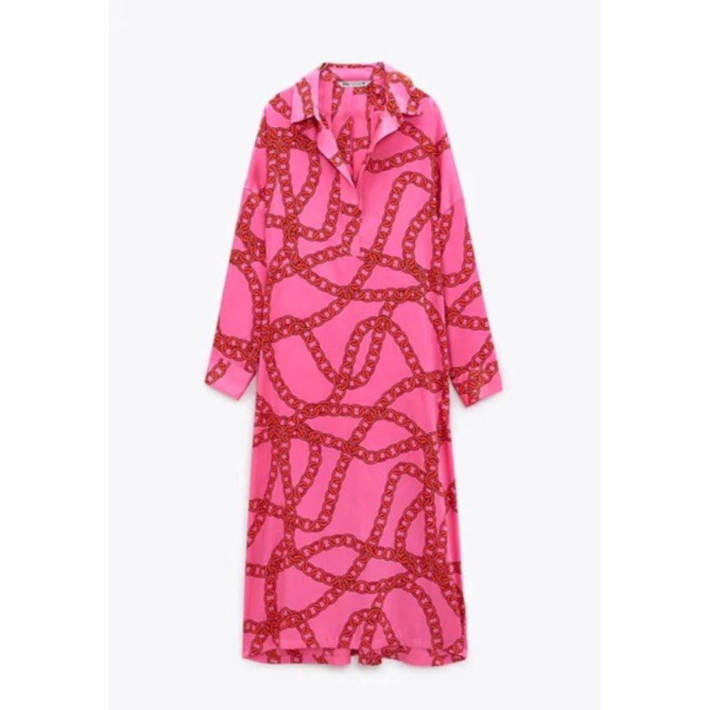 Zara Pink Oversized Chain Link Dress